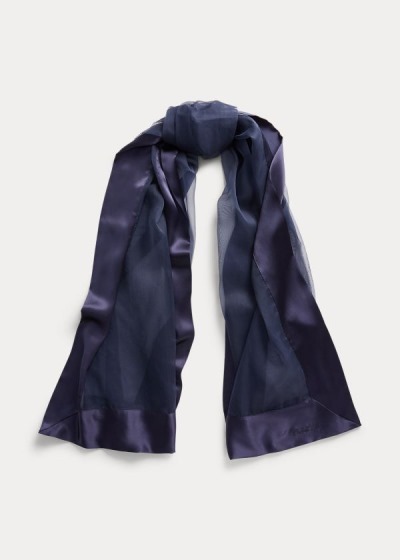 Bufandas Ralph Lauren Mujer Azul Marino - Silk Evening Wrap - HIVGX9157